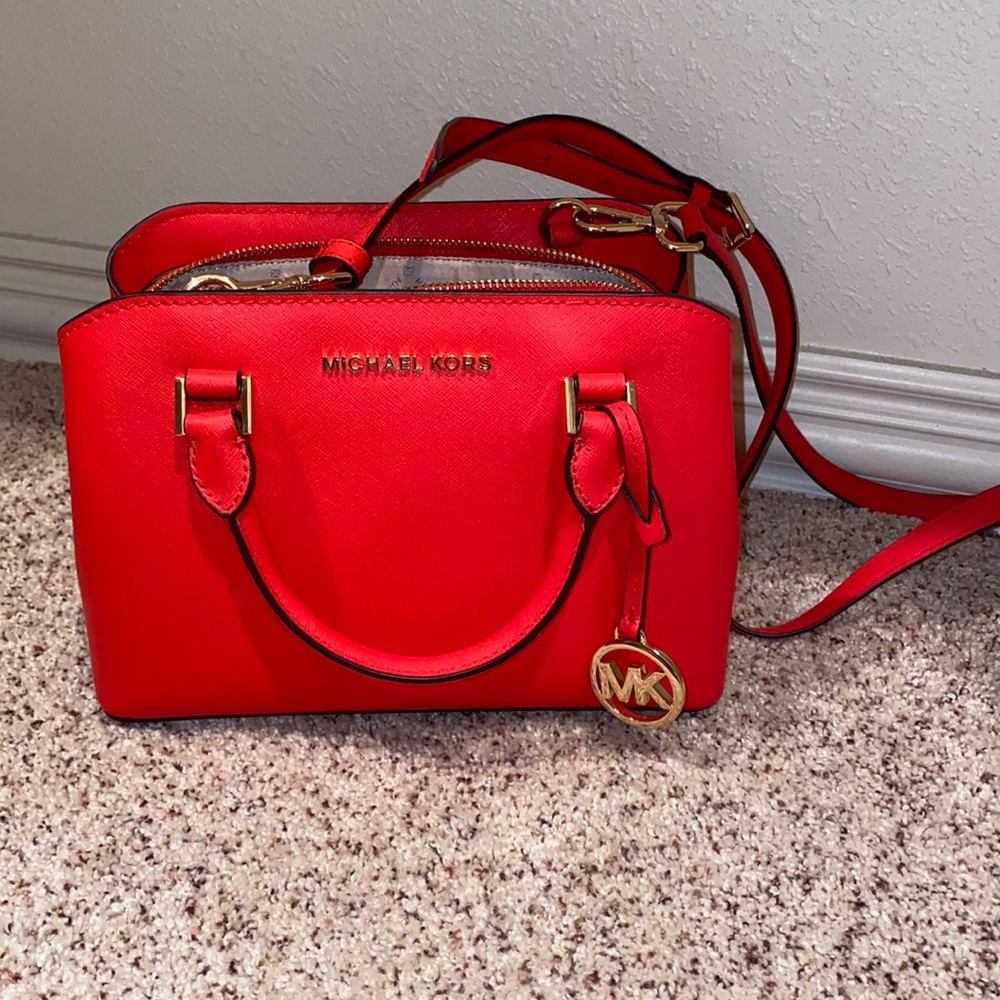 Red Michael Kors purse